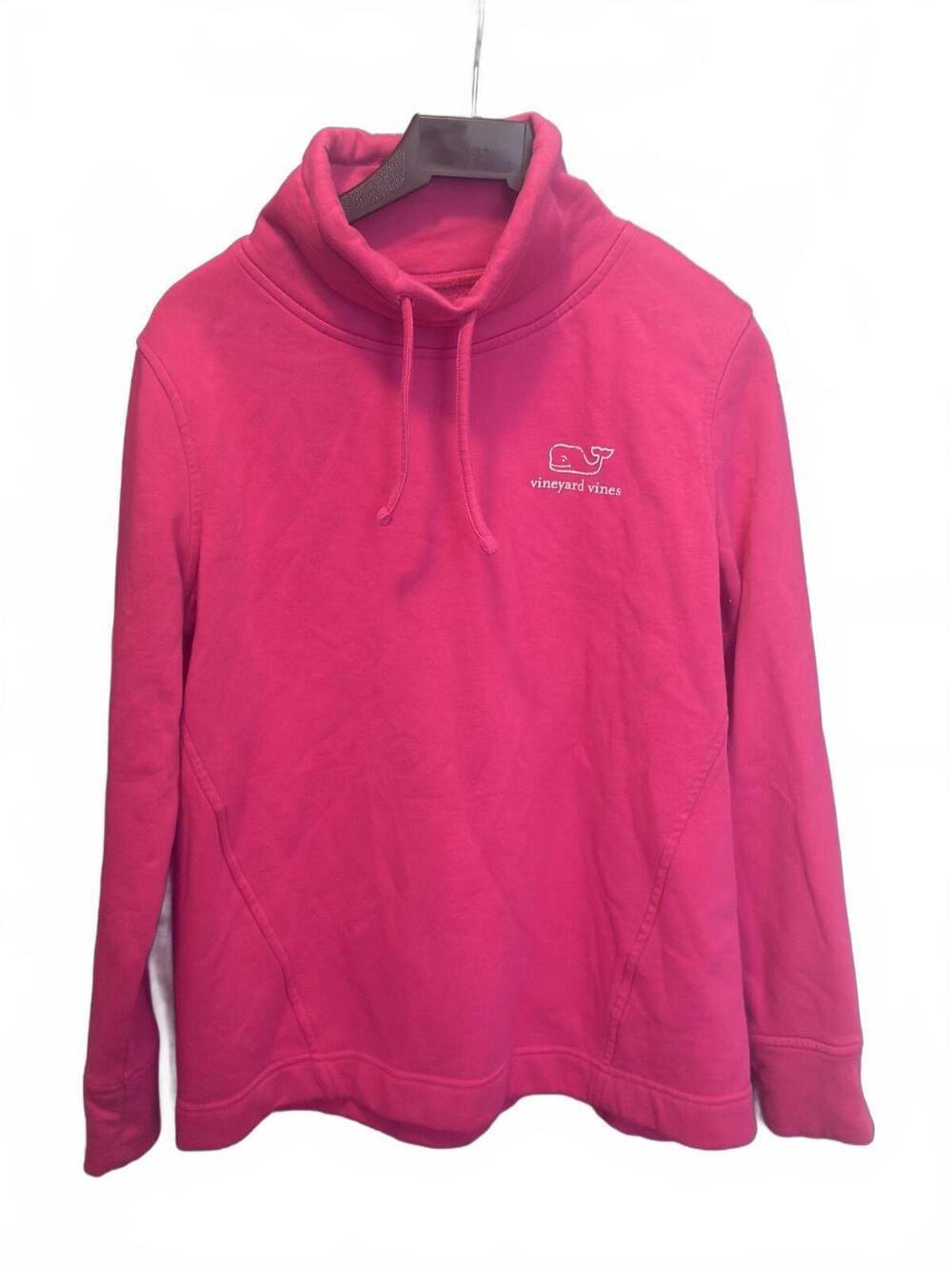 Vineyard Vines Pink Pullover Sweatshirt with Whale Logo - Medium